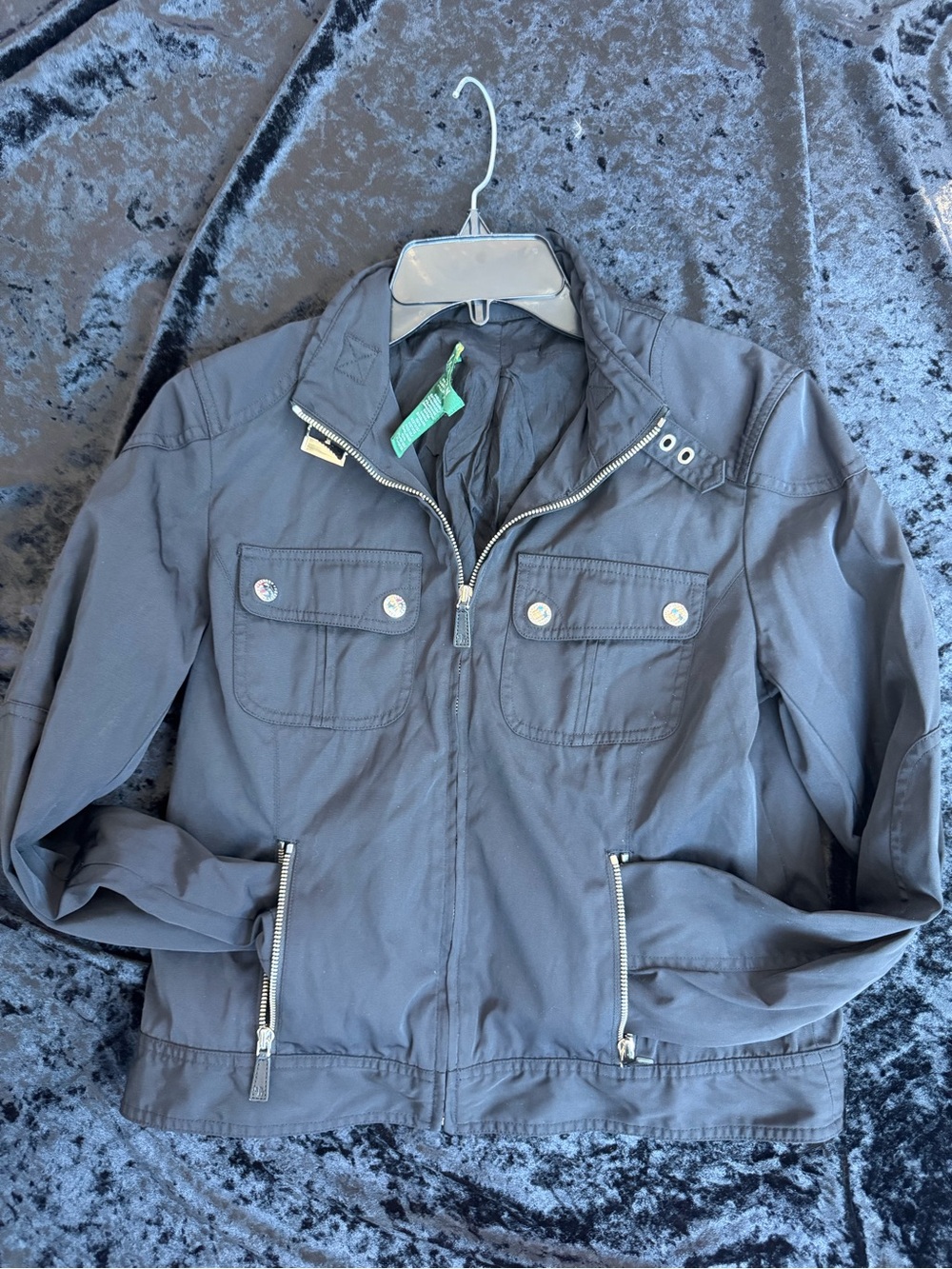 Women’s Casual Zipper Utility Jacket - Charcoal